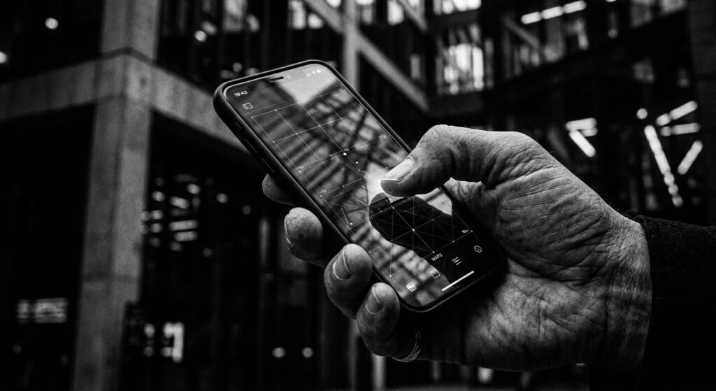 Smartphone mit responsiver Website im Mobile-First Design