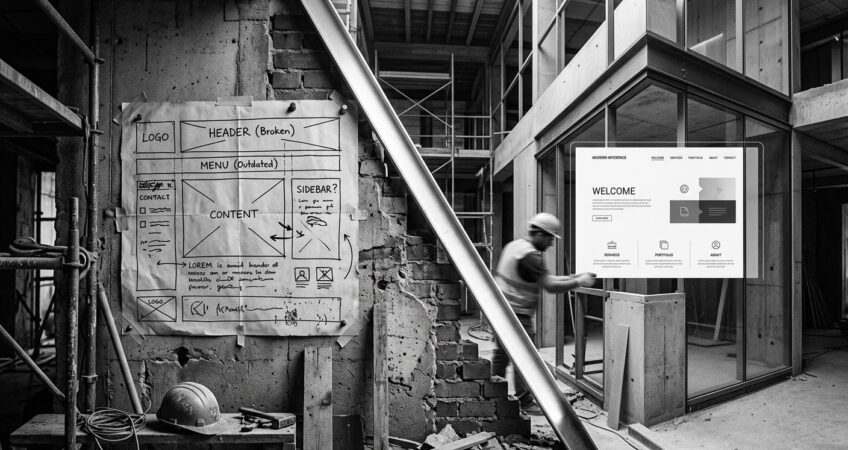 Website-Relaunch Planung mit Wireframes und Design-Entwürfen